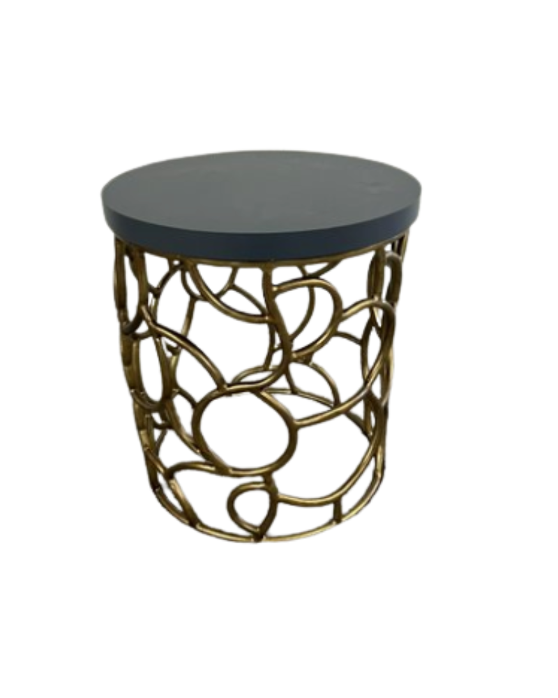 Interlocking Ring Accent Table – Outerspace Brass