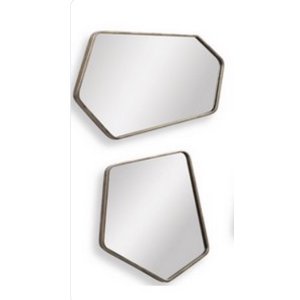 Faceted Wall Mirror Set – Gold